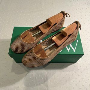 J. Crew Quorra Perforated Ballet Flats in Tan
